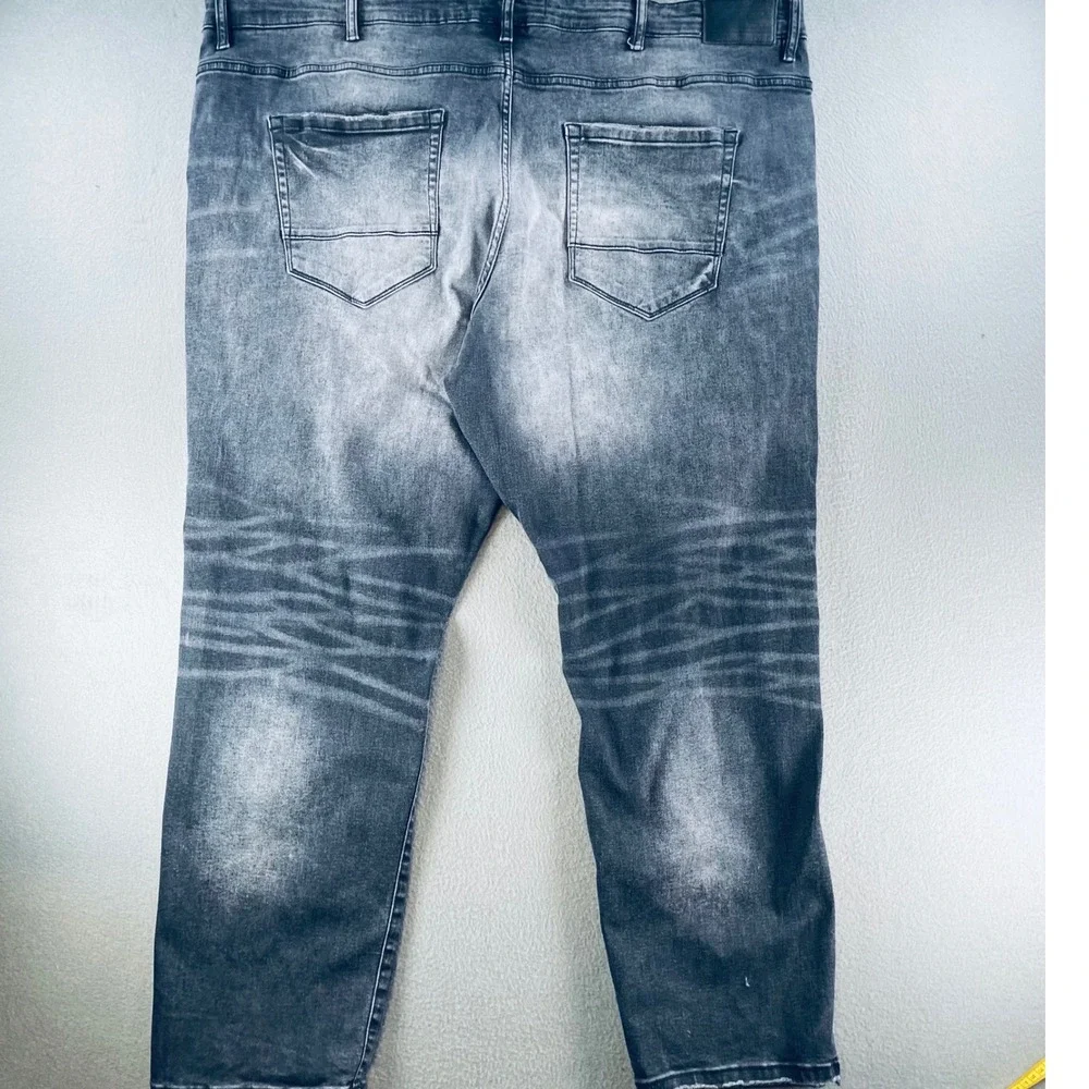 Jordan Craig Aaron Jeans Men 48x32 Distressed Whiskered Faded Black Streetwear
